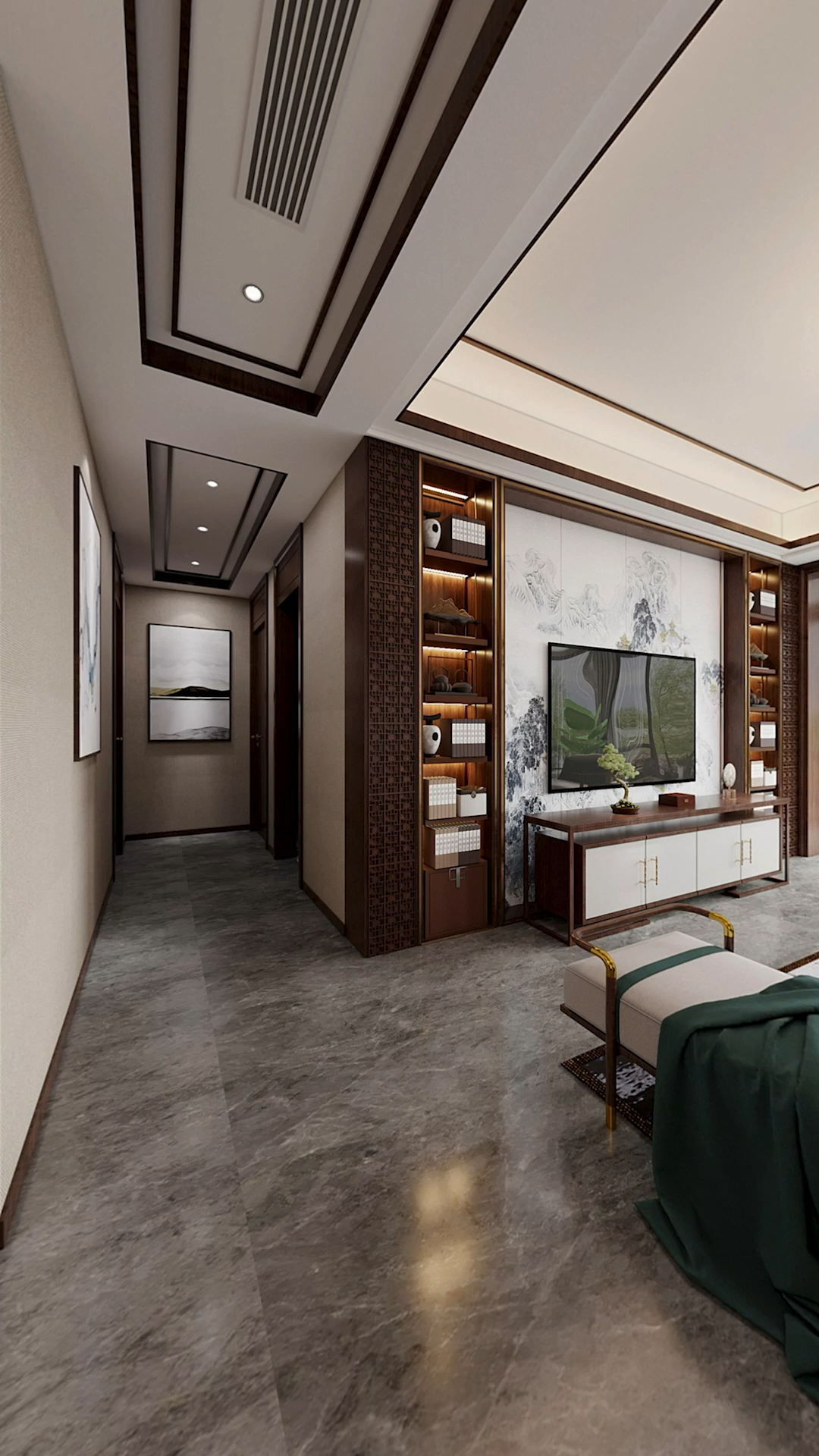 新中式家具一直很喜欢这种胡桃色新中式风格胡桃色新中式家具家装的