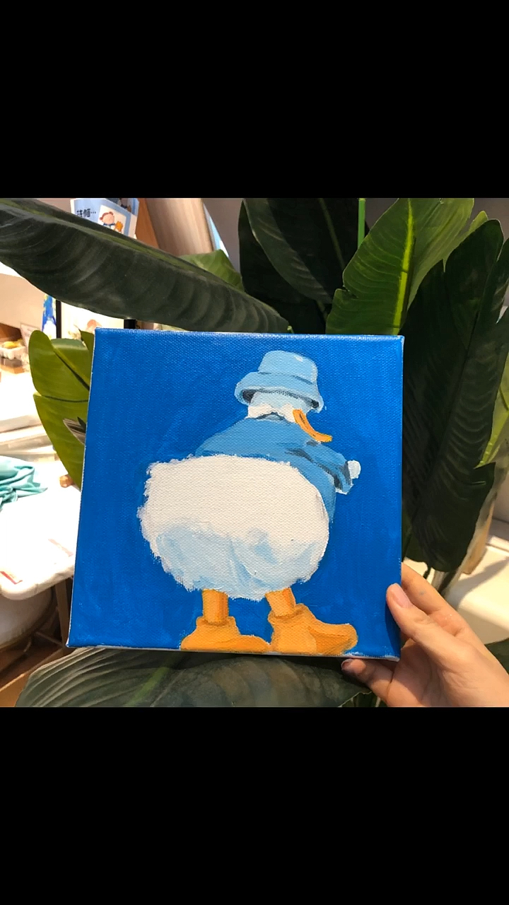 丙烯画#画个唐老鸭～～步骤图分享