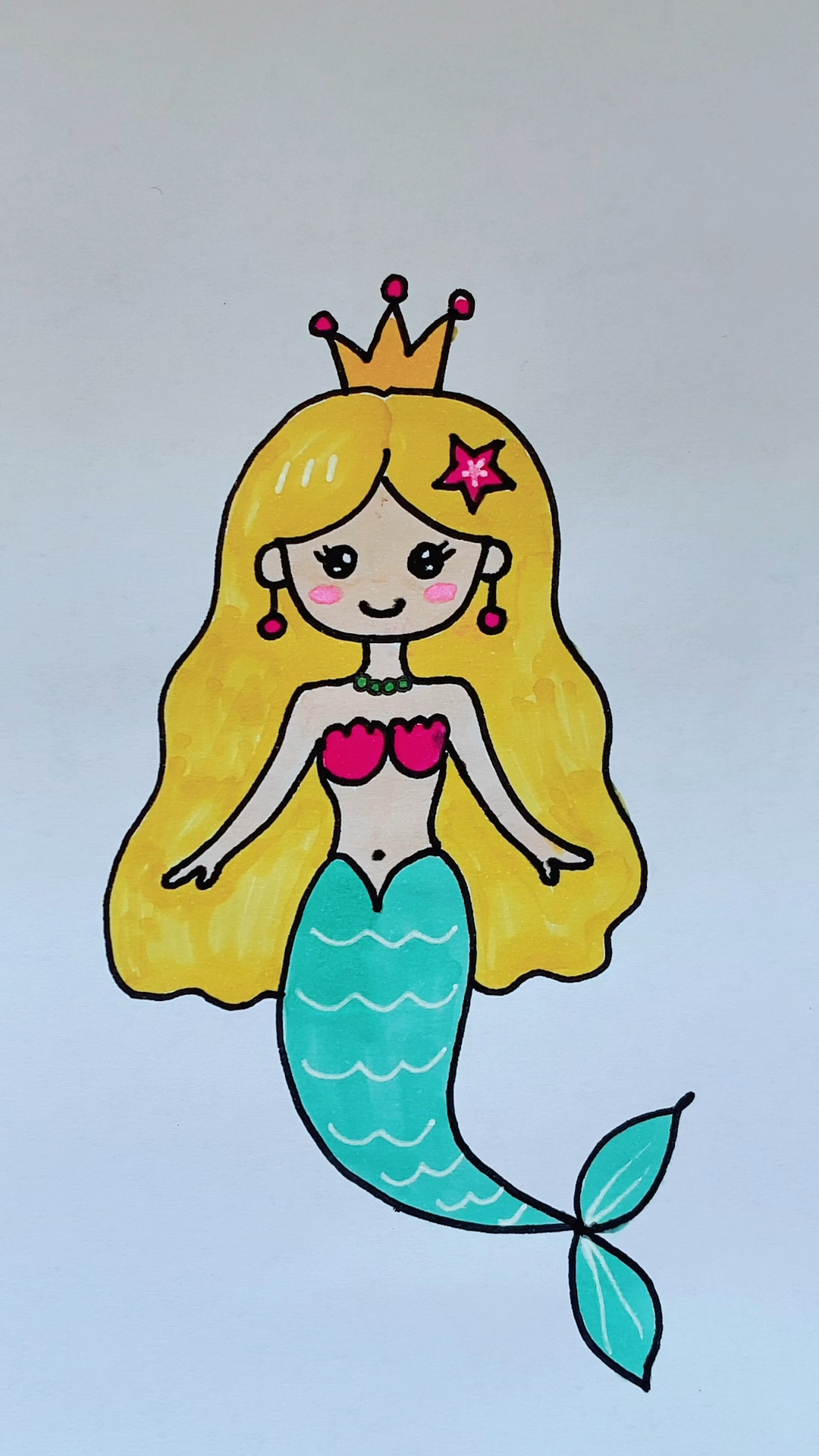 #简笔画#美人鱼简笔画