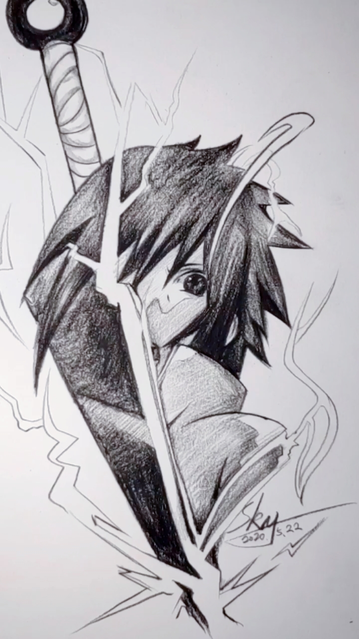 我要上热门#手绘火影忍者人物宇智波佐助