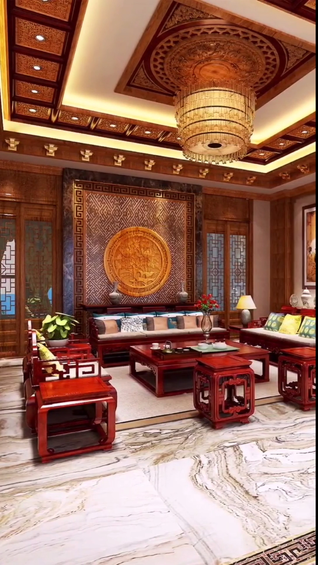 红木家具#红木整装,古典韵味十足的装修风格效果图,简直太棒了!