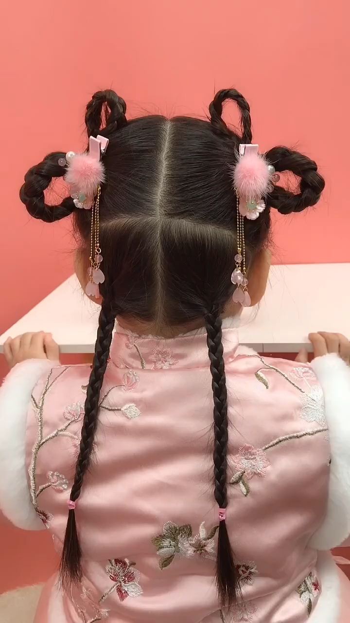 儿童嫦娥发型怎么梳图片
