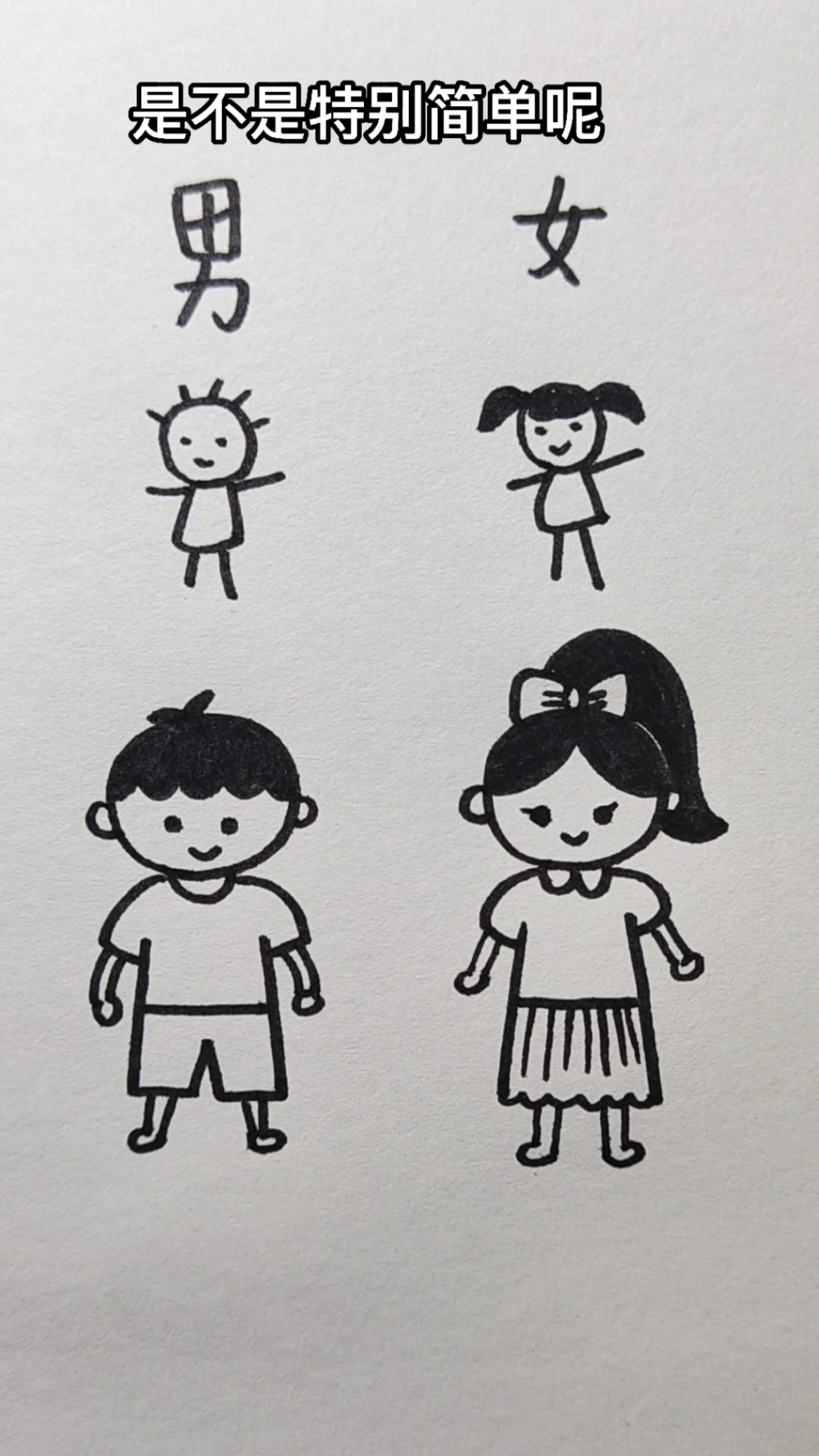 画画原来如此简单#男孩女孩这样画秒会-度小视