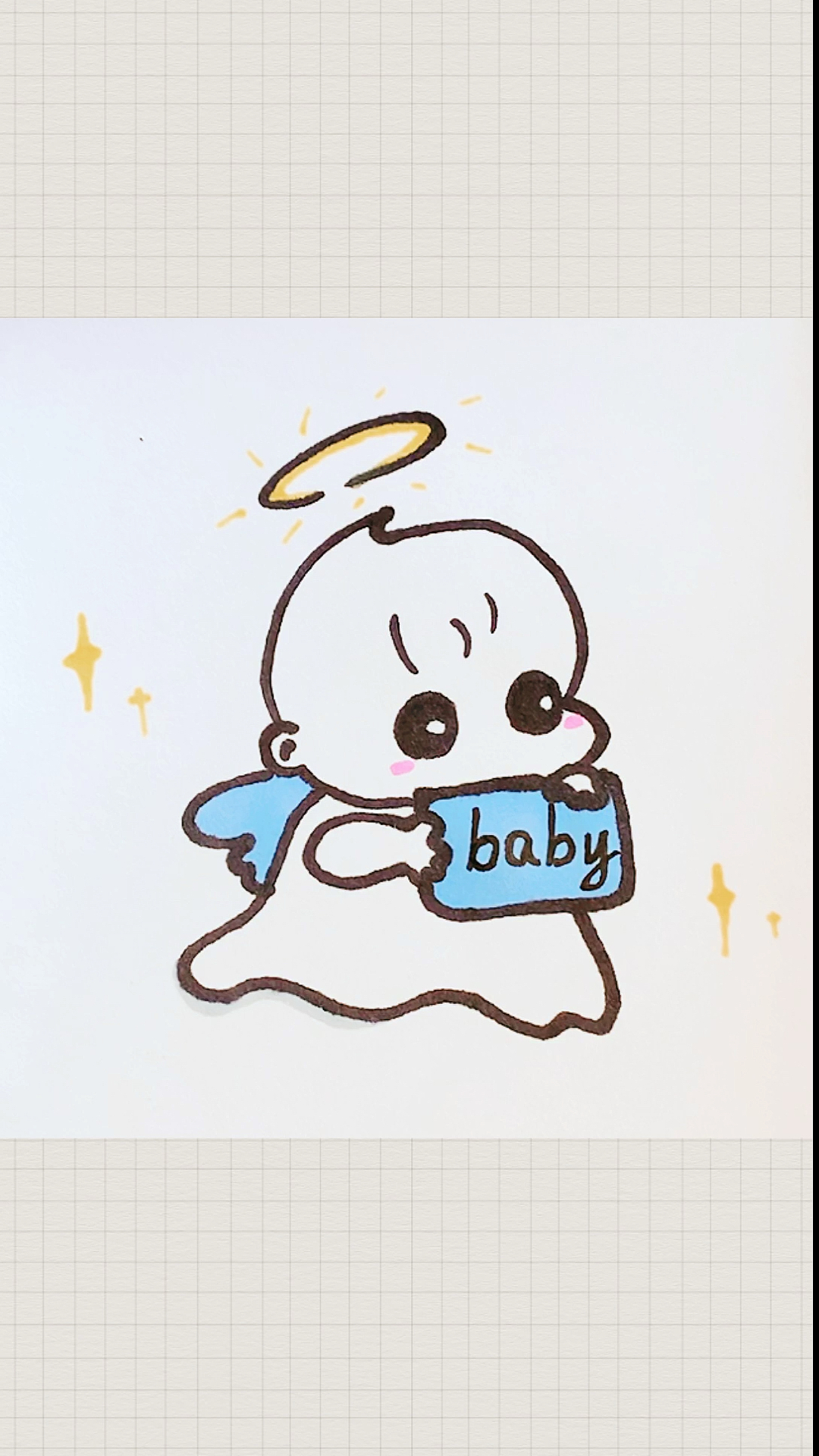 简笔画#可爱天使宝宝简笔画
