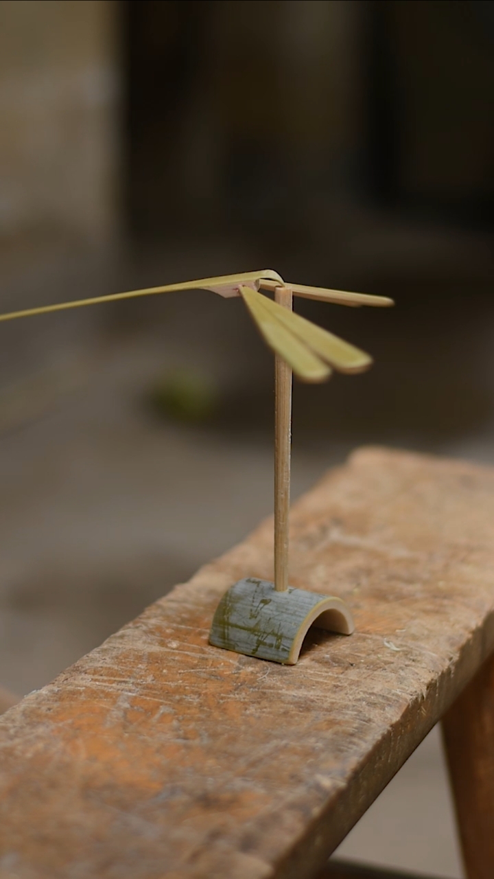非遗文化纯手工制作#手工制作竹蜻蜓-度小视