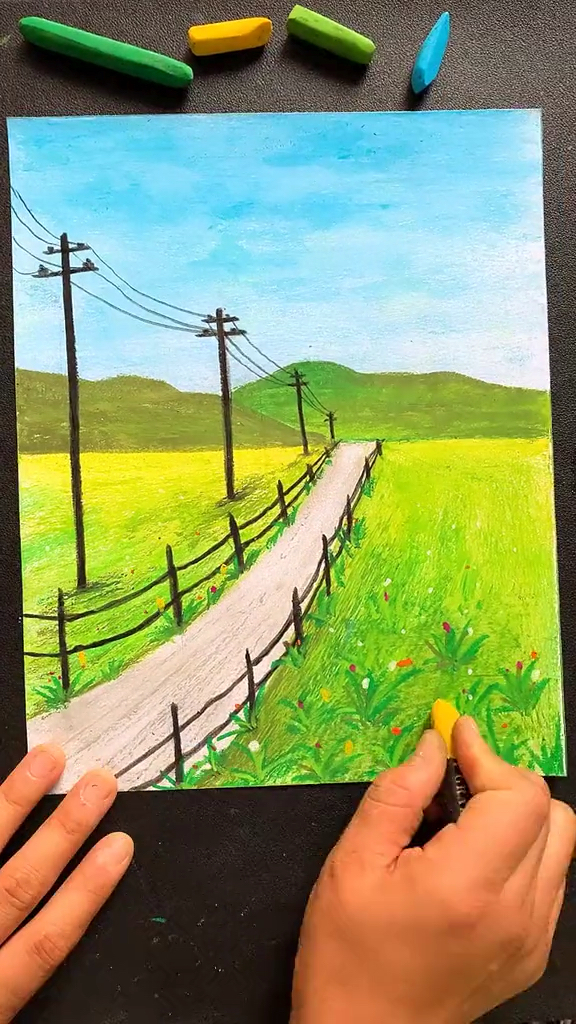 风景画#教你画一幅既简单有意境的风景画