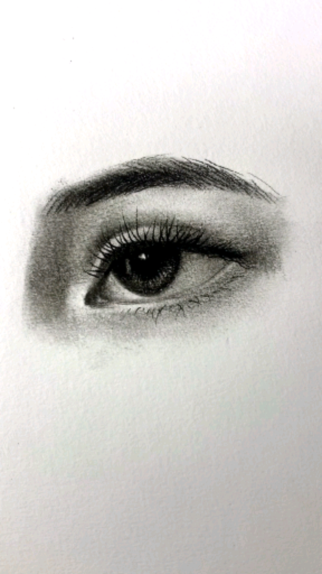 素描#素描入门之四分之三侧面眼睛的画法