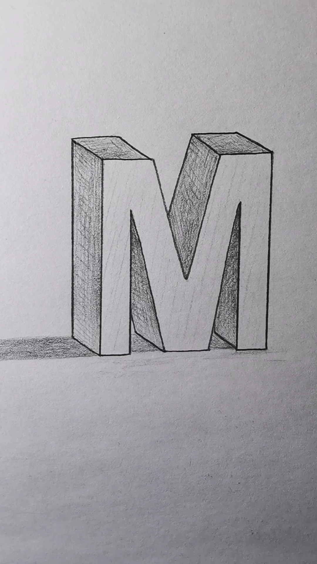 画立体字母m