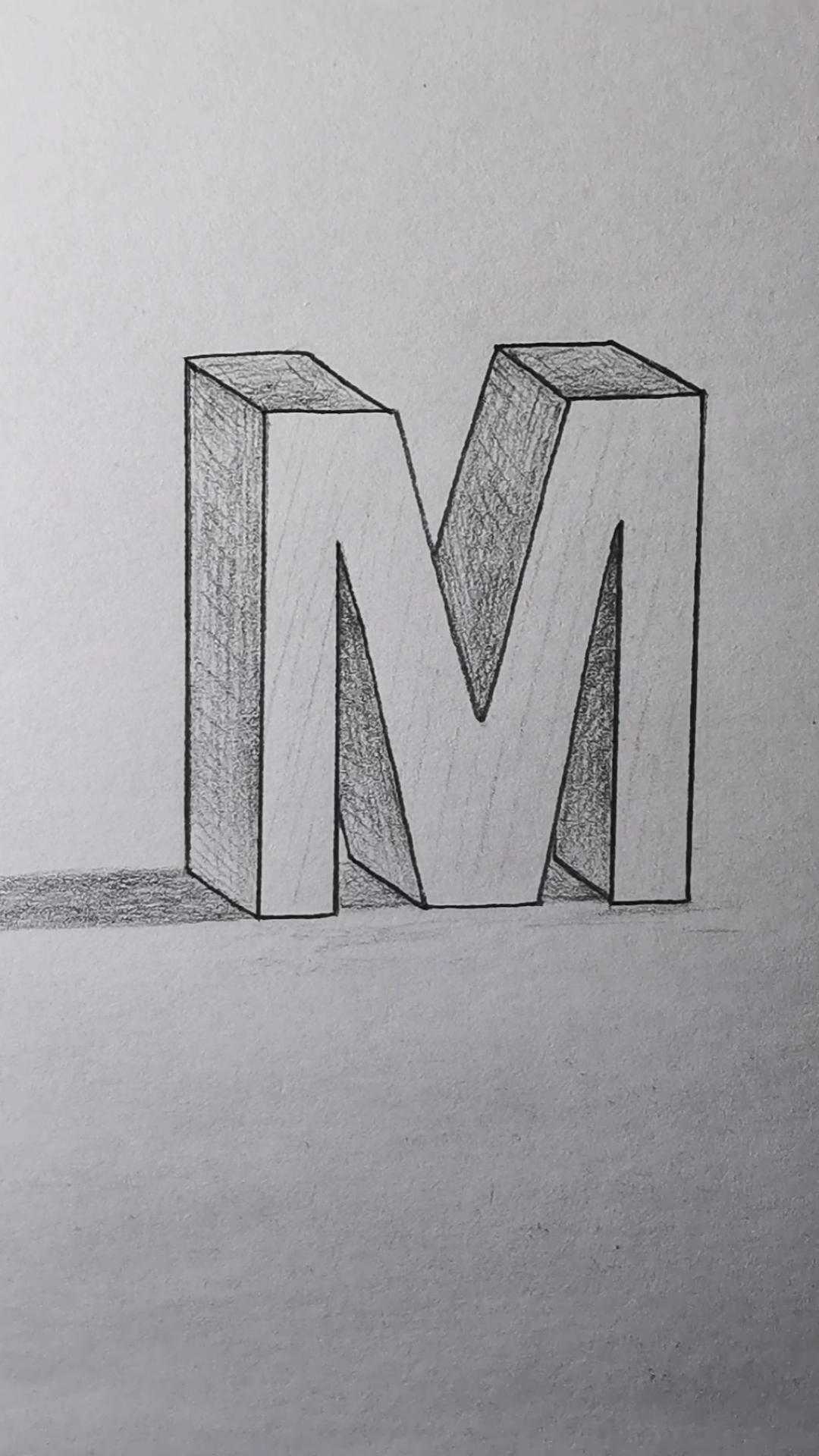 画立体字母"m.