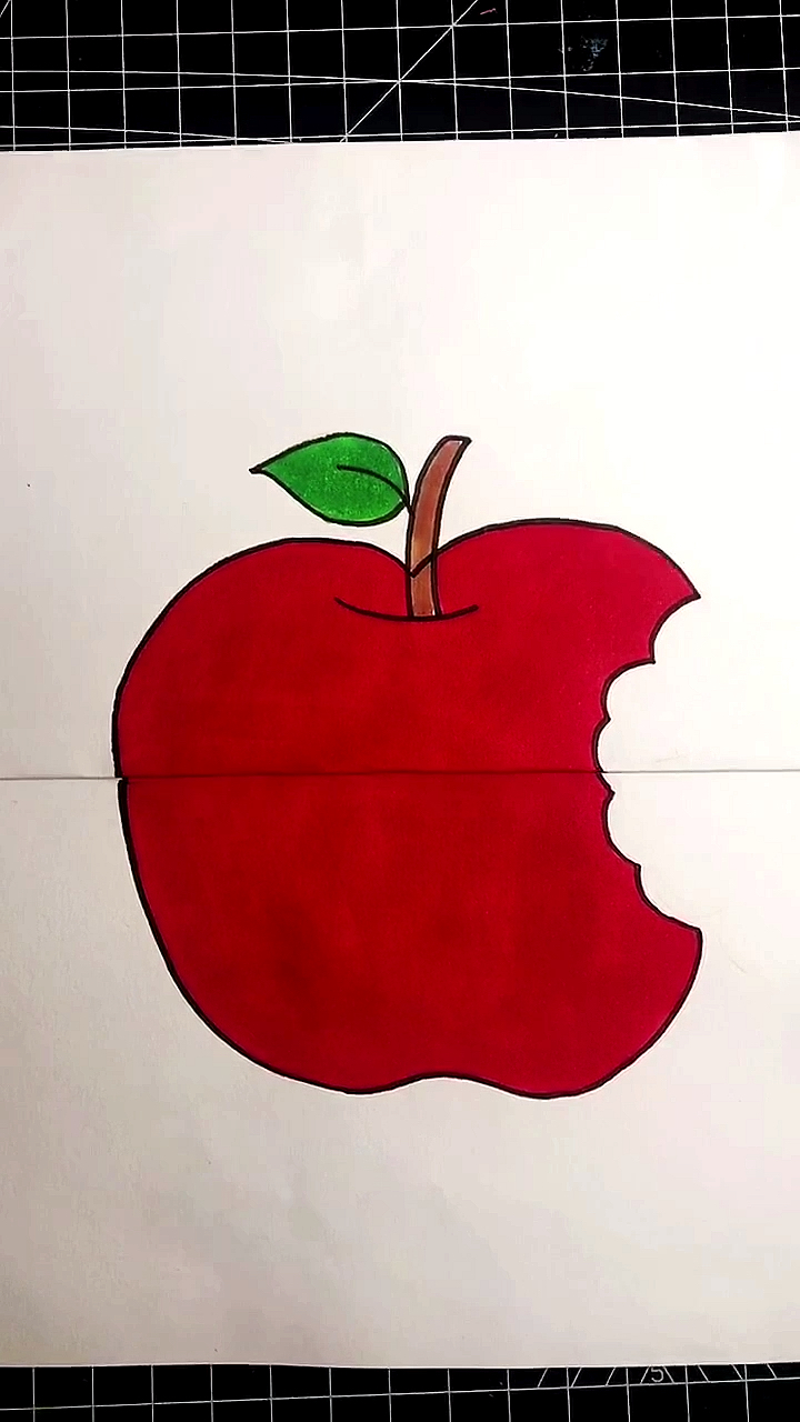 画画原来如此简单#美术老师画的苹果怎么被吃了?