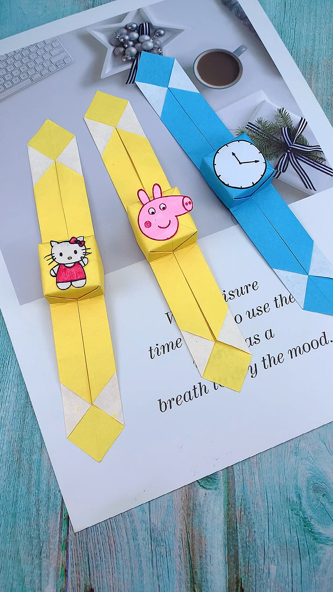 家庭教育#可以戴在手上的折纸手表,可爱极了,小朋友们超喜欢