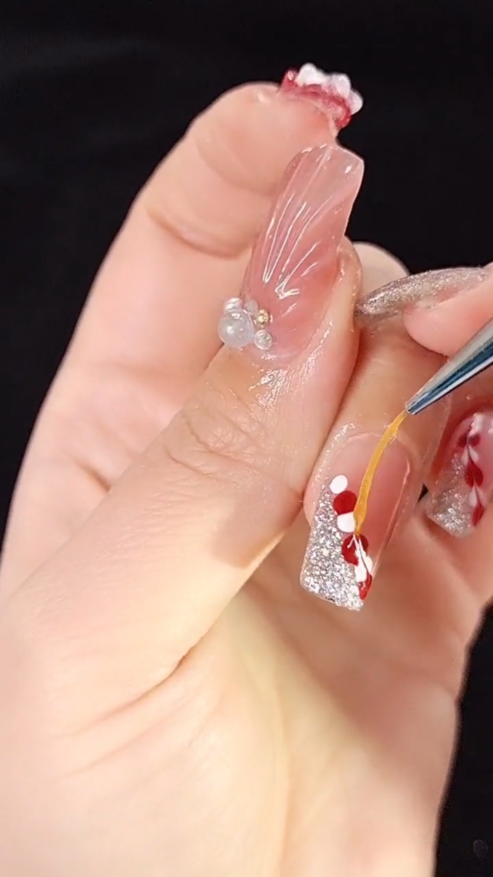 美甲#最简单的拉花