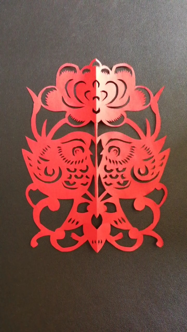 剪纸#手工剪纸鸳鸯,爱情的象征.