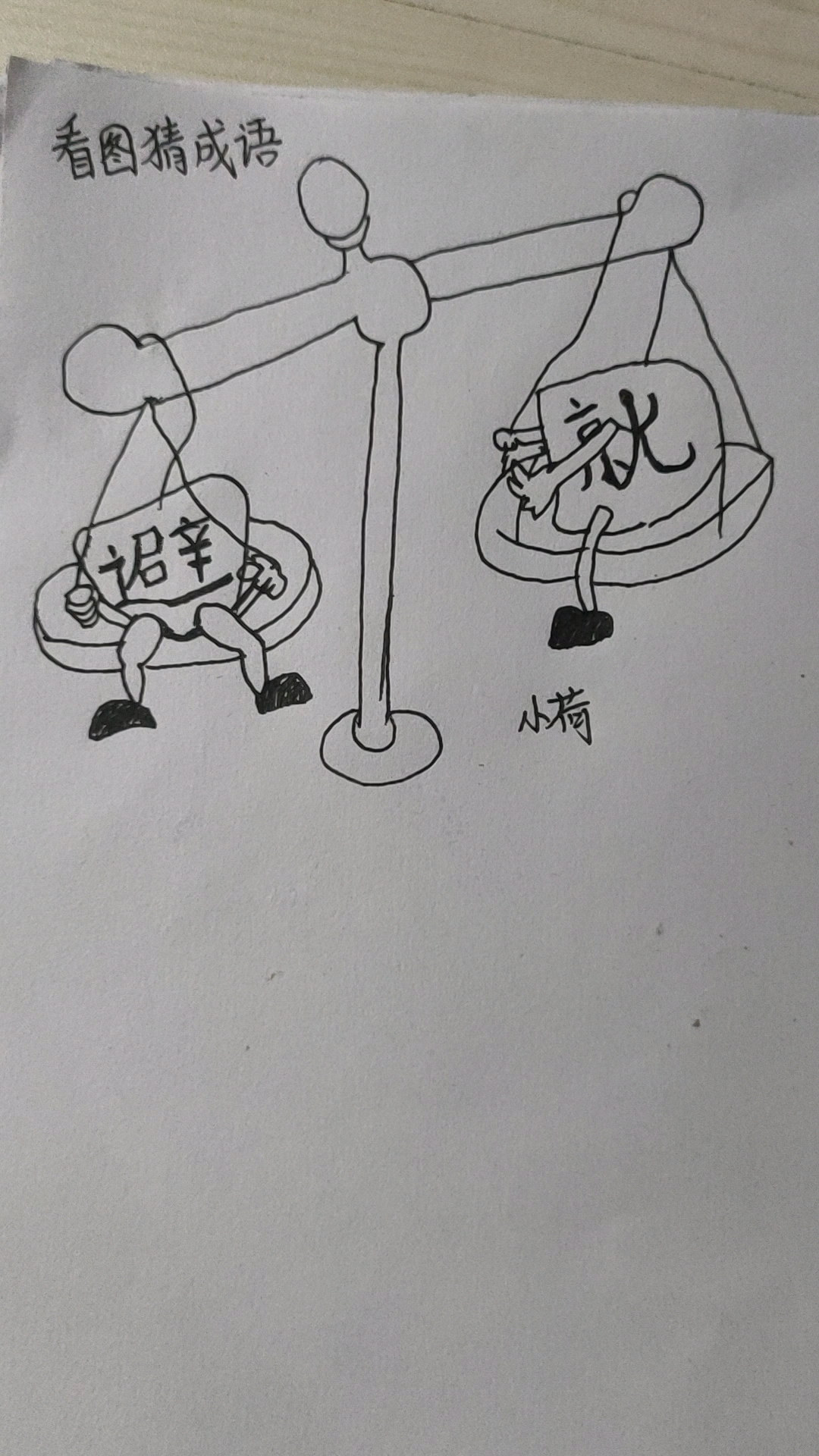 看图猜成语#画中两个小人干嘛呢?这个超级难能猜到的绝对大神