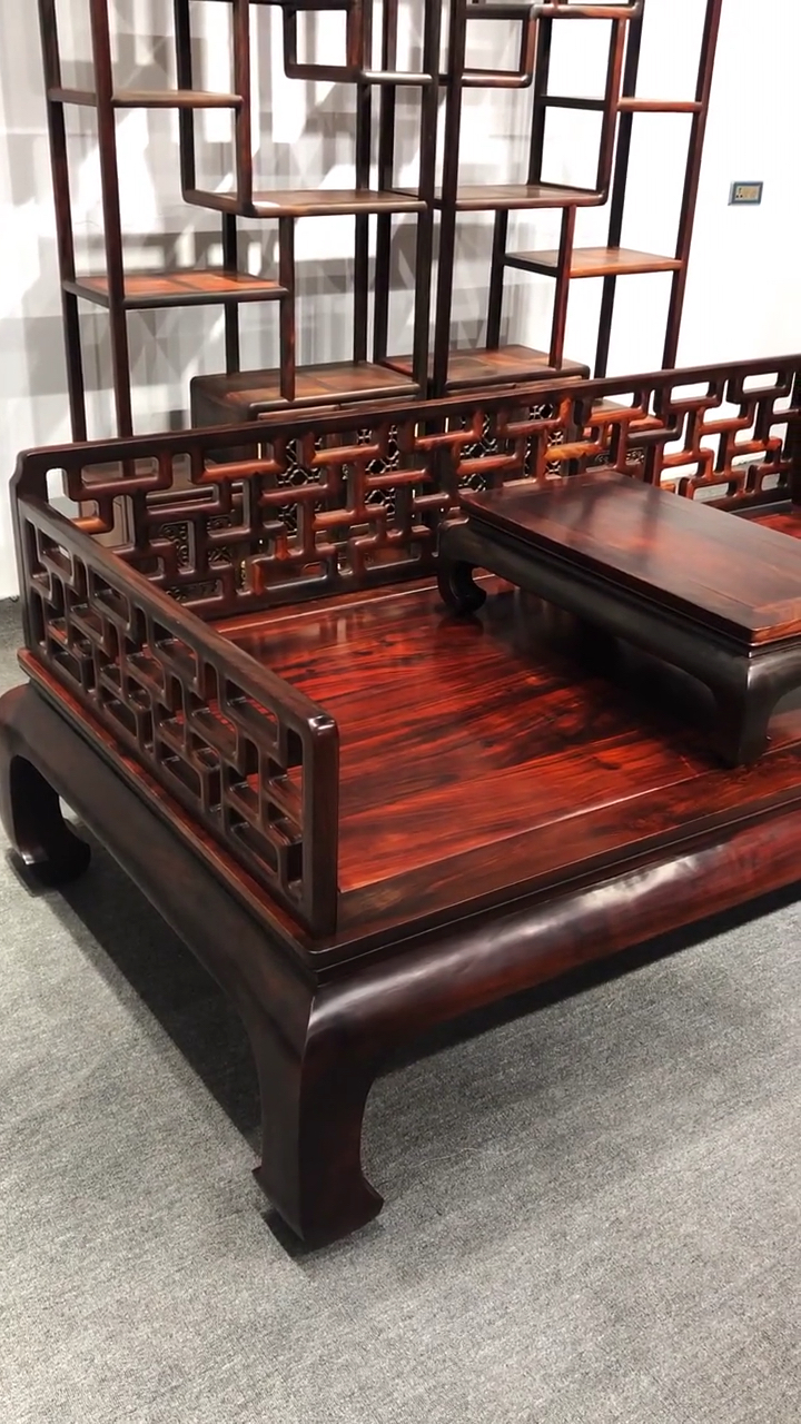 榫卯#老挝大红酸枝罗汉床