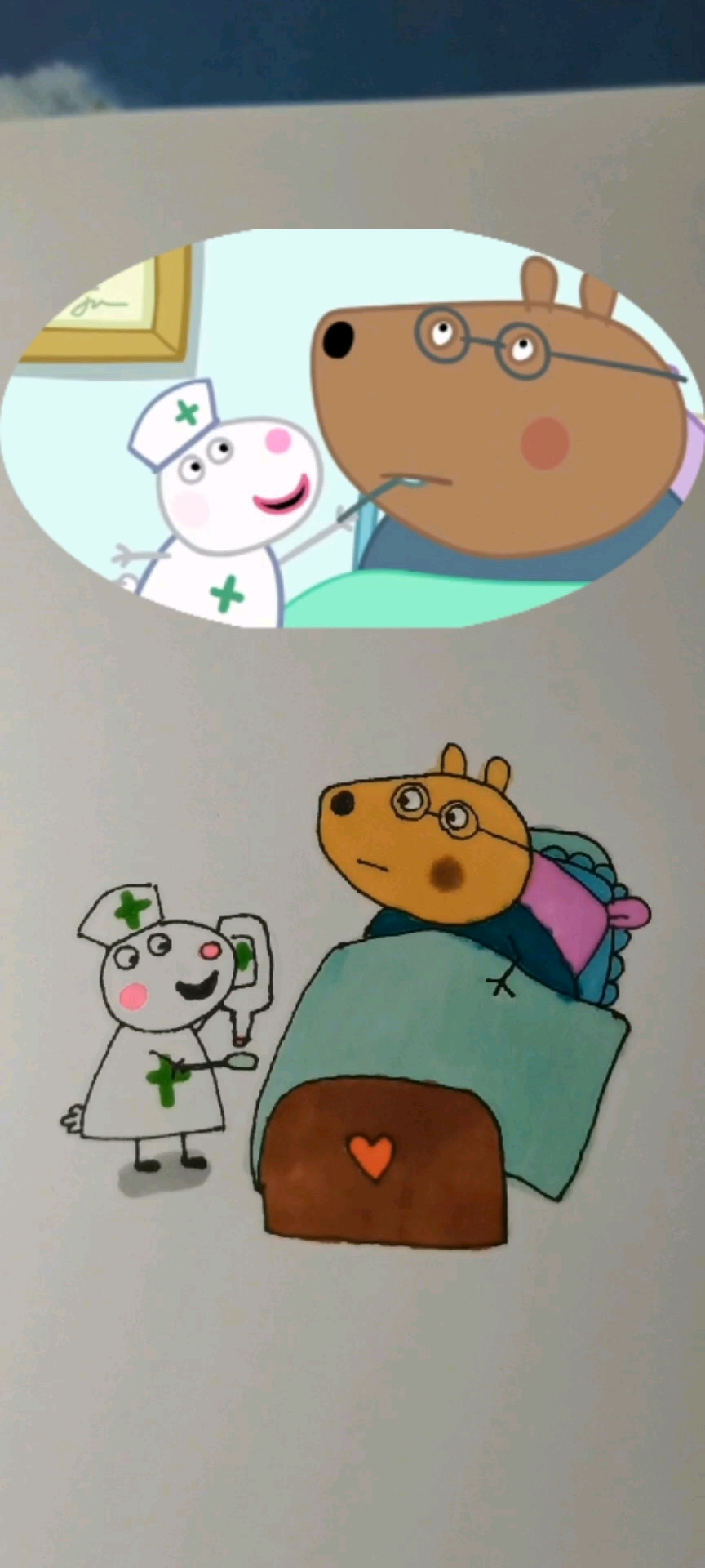 全民最牛手艺人棕熊医生生病了简笔画