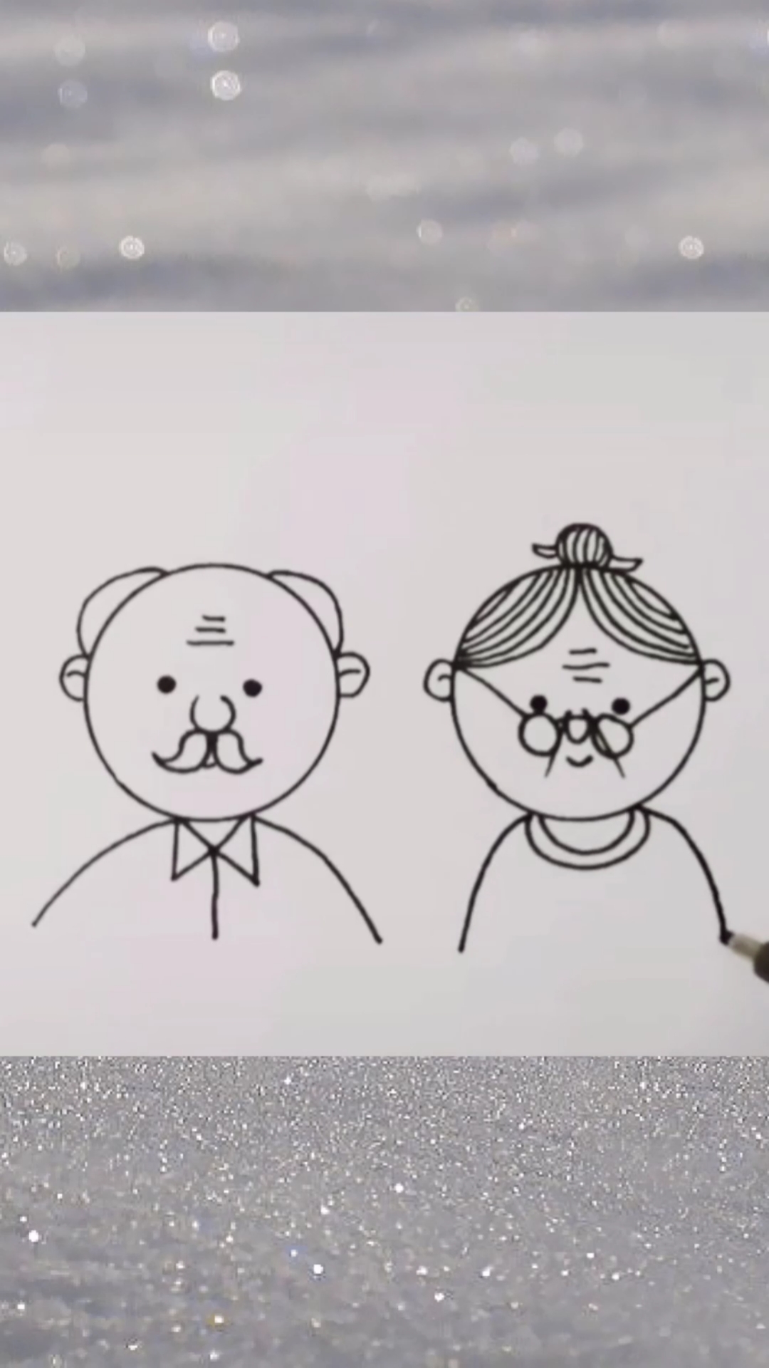 画画原来如此简单#用硬币可以画出很多的图案,比如姥姥姥爷
