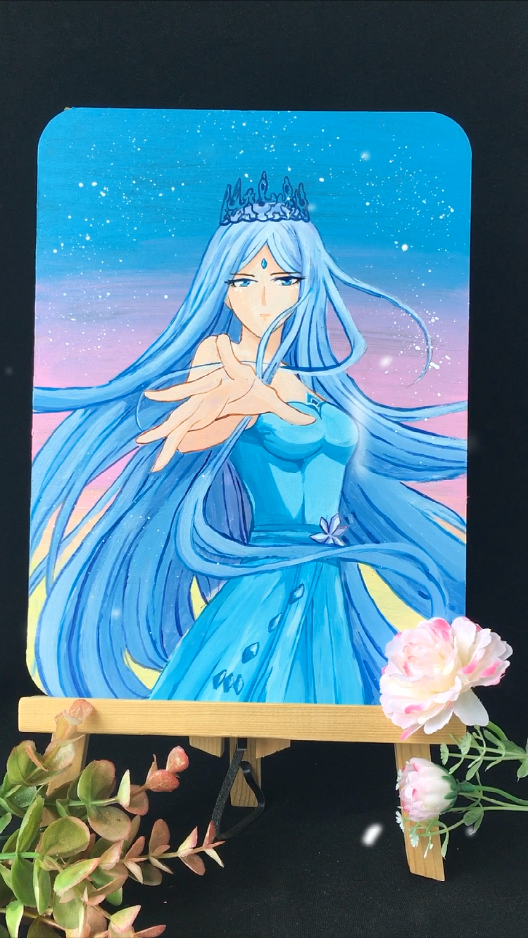 绘画#手绘画冰公主,太酷了,你喜欢吗?