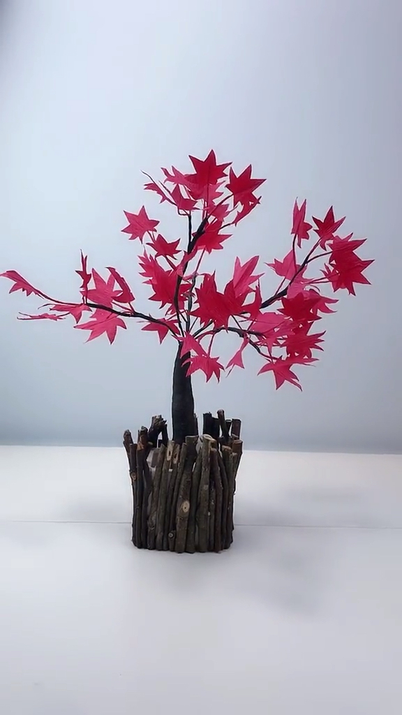 手工制作#照着枫叶画一片,这样的枫叶树你可喜欢?