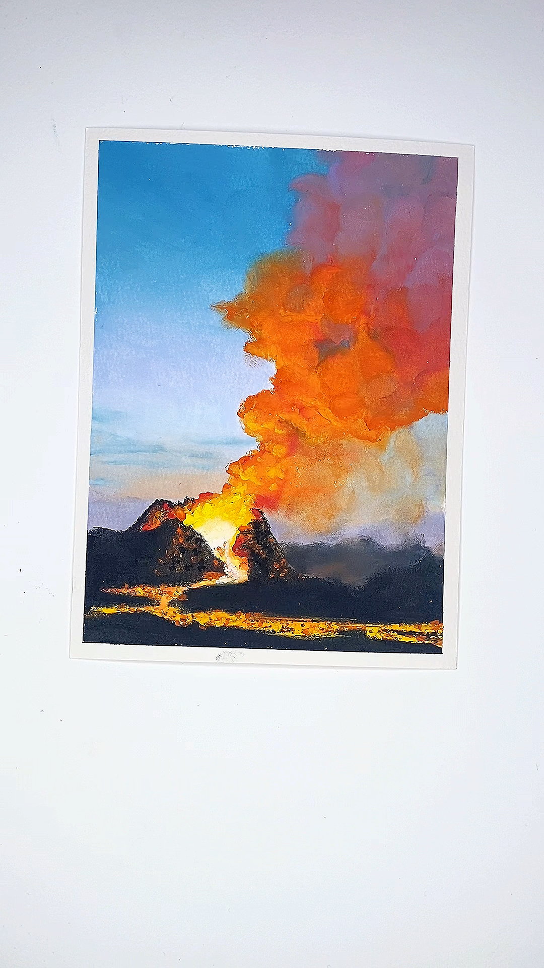 画画原来如此简单油画棒霍霍火山教程