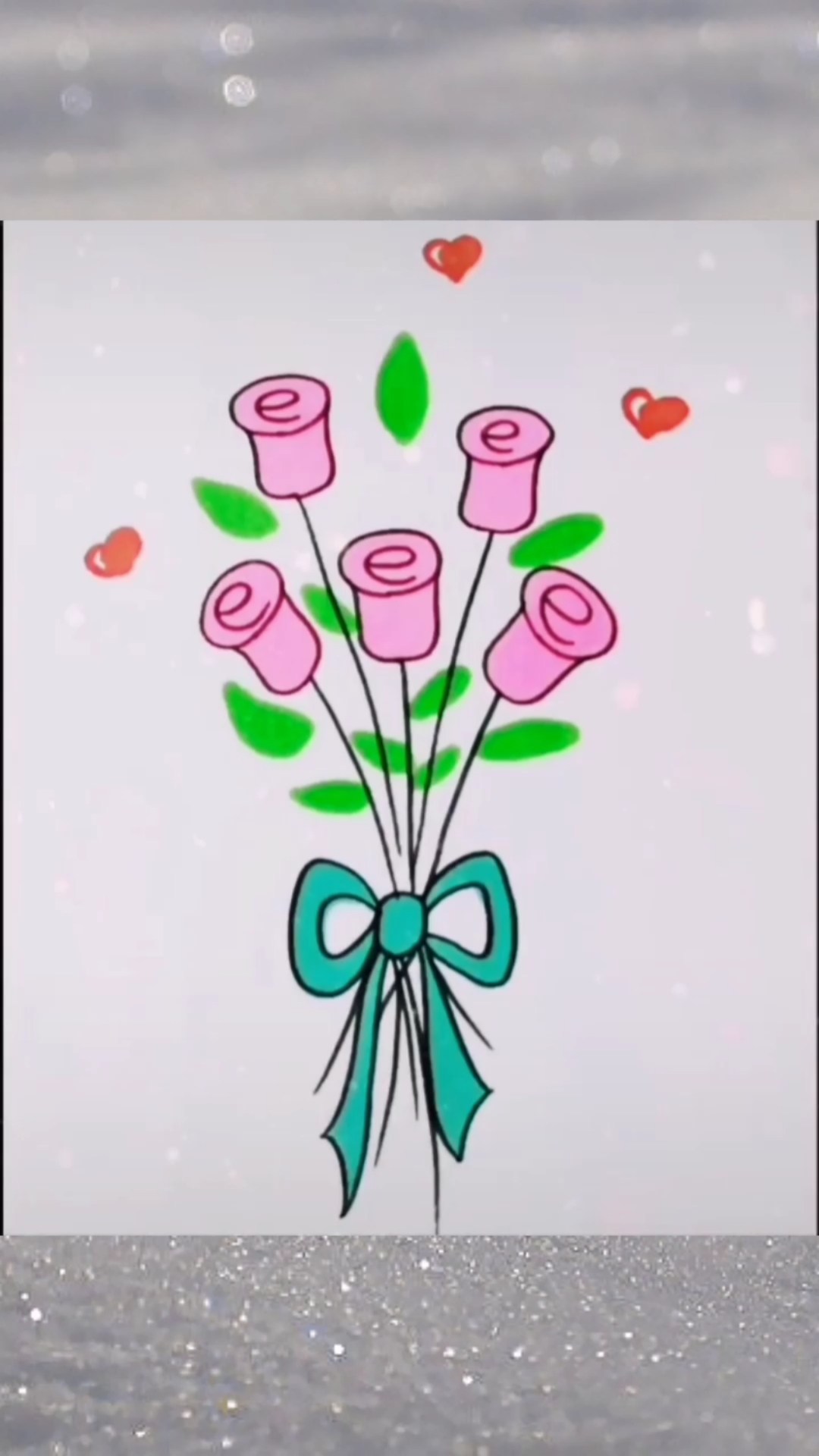 画画原来如此简单#画一束玫瑰花,喜欢的收藏起来慢慢画哦