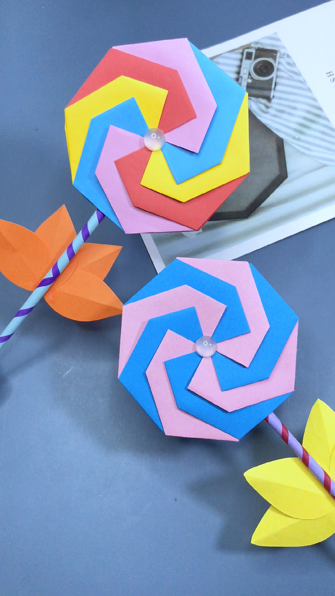 彩虹棒棒糖折纸方法图片