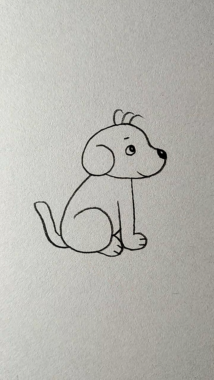 简笔画#用66画一只小狗,大家给这只小狗起个名字吧!