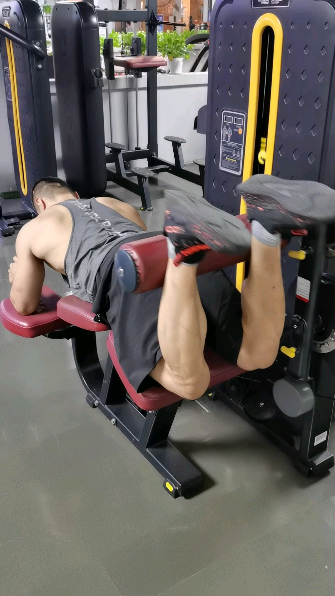 健身#俯卧腿弯举练大腿后侧