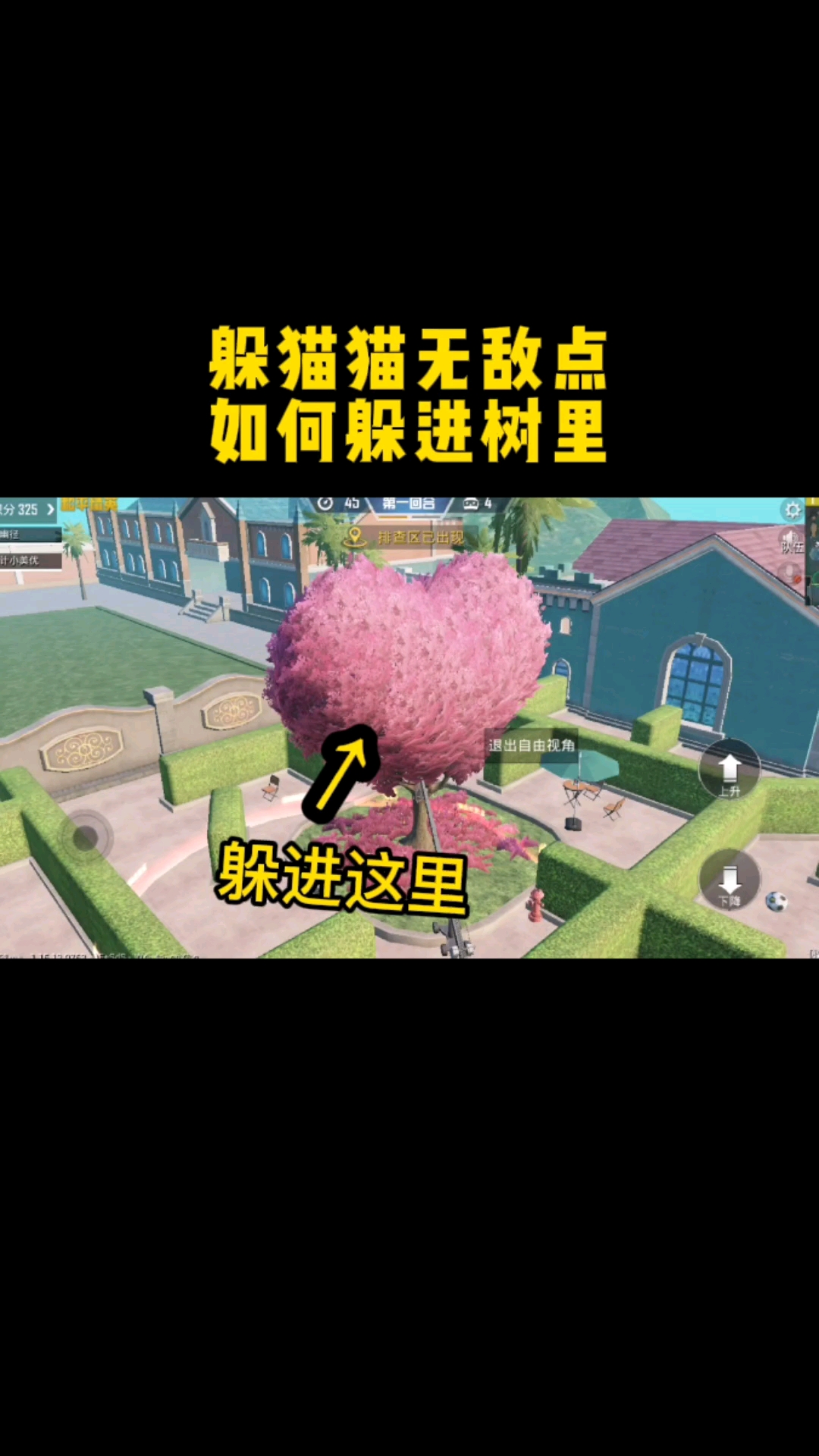 和平精英和平精英玩躲猫猫时躲在这棵树里无敌了趁知道的人不多快试试