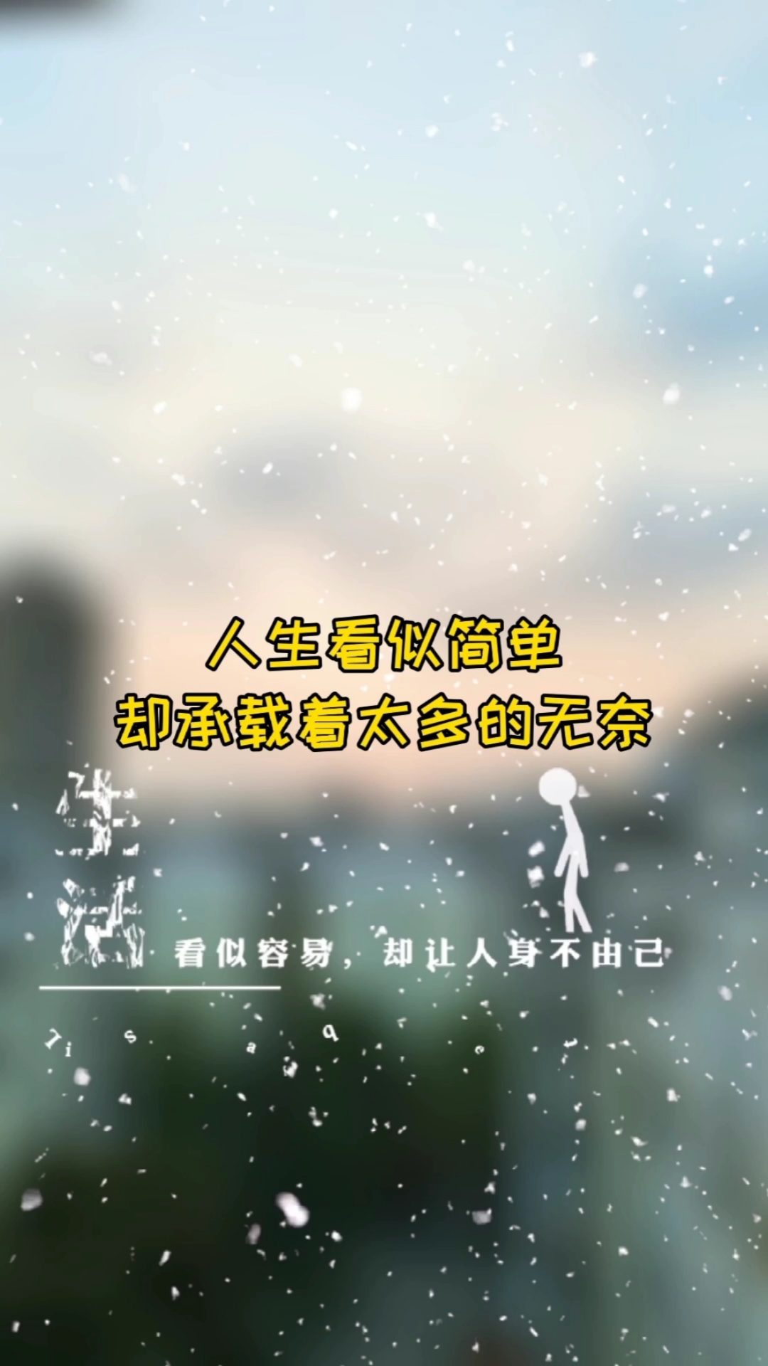 人生看似简单,却承载着太多的无奈,生活看似容易却让人身不由己#生活