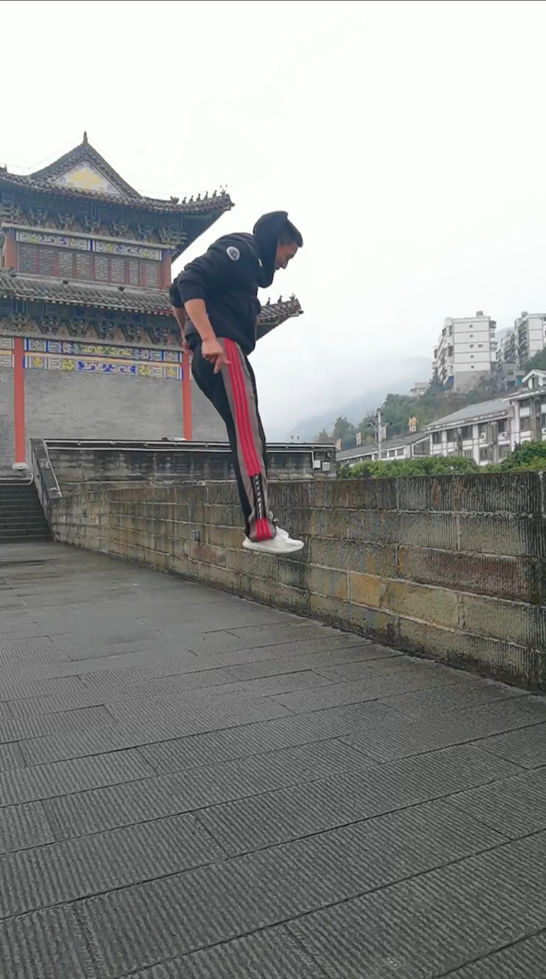 中华武术#高手在民间三段跳来了