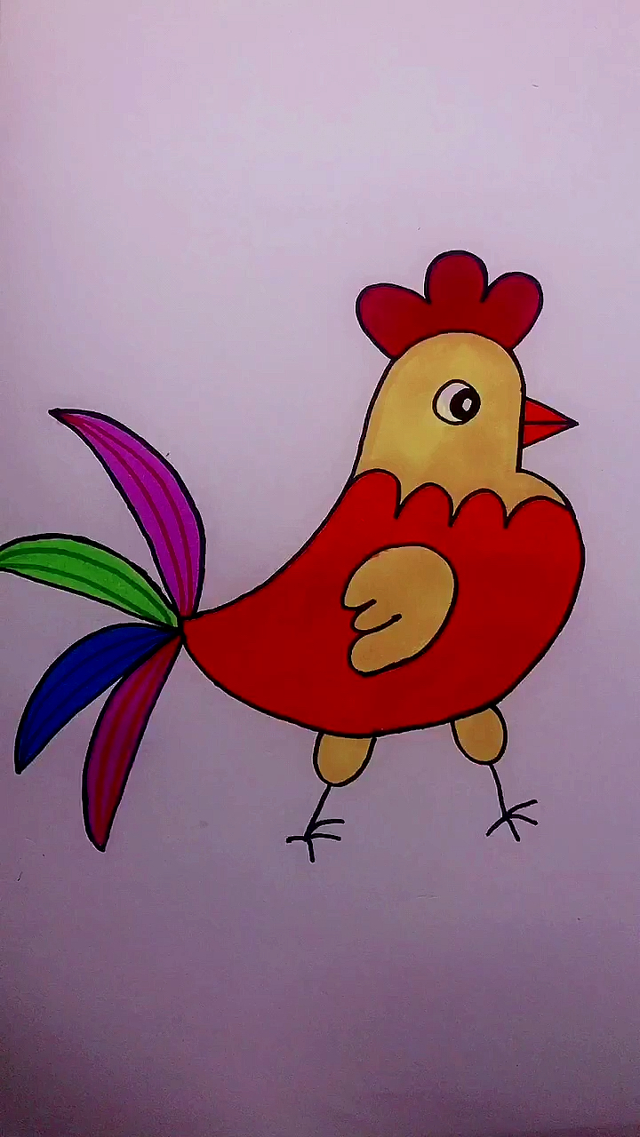 用数字画小鸡简笔画图片