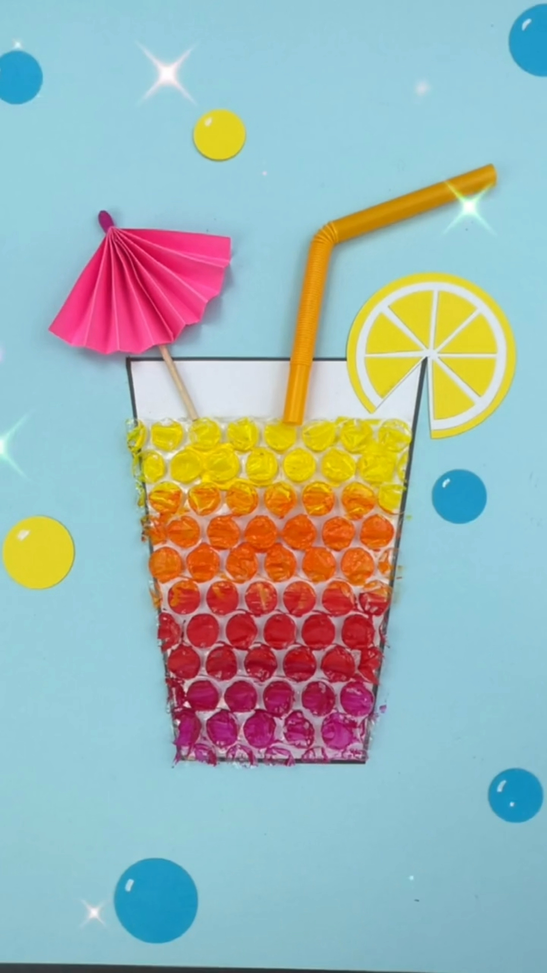 你好,夏天#夏天到了,教你用气泡膜做饮品小手工!