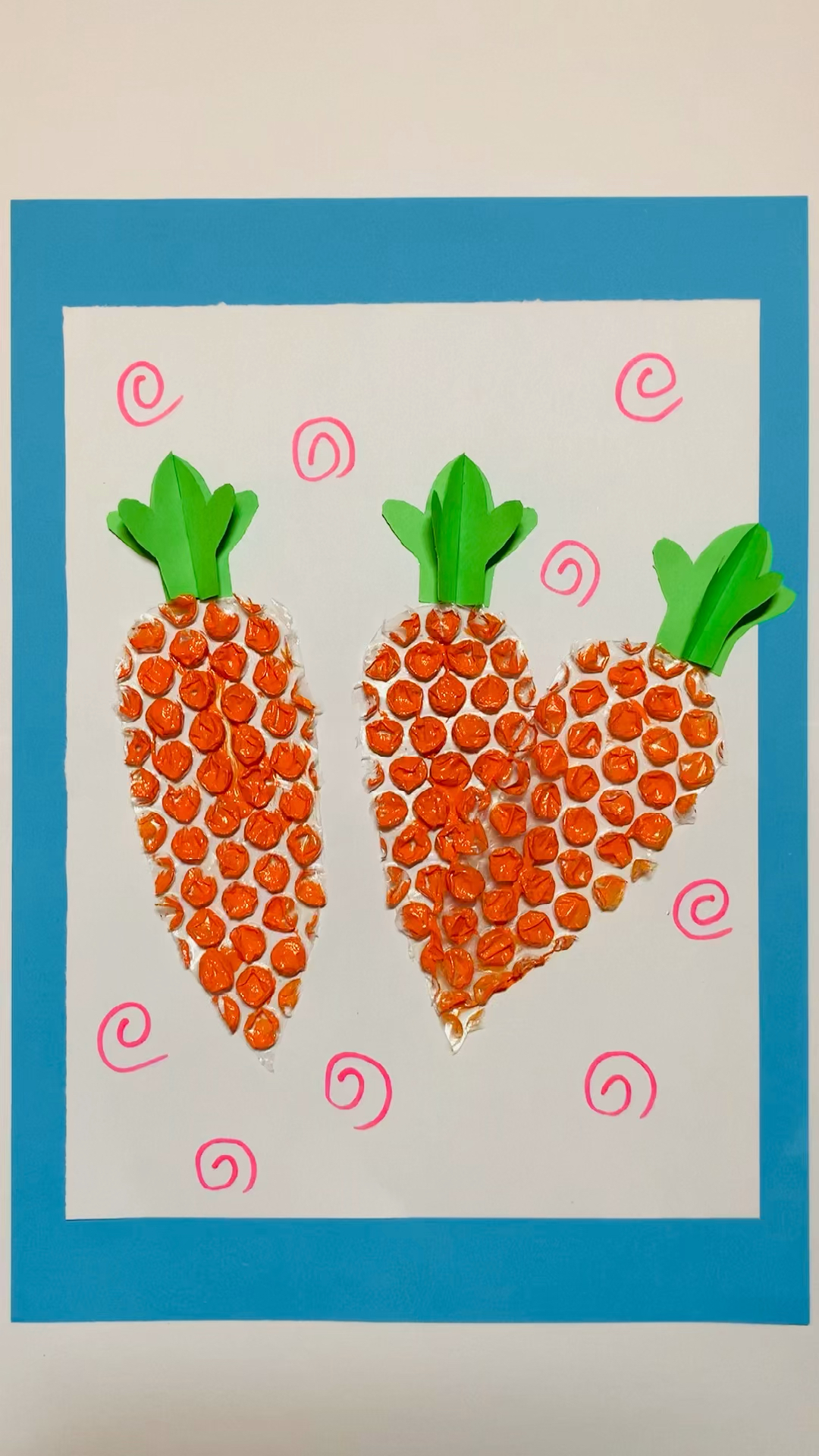 少儿创意美术气泡袋胡萝卜