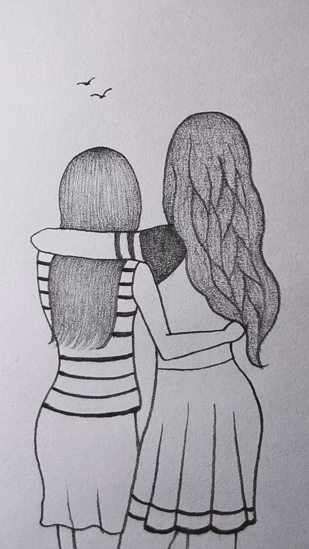 姐妹情深简笔画.