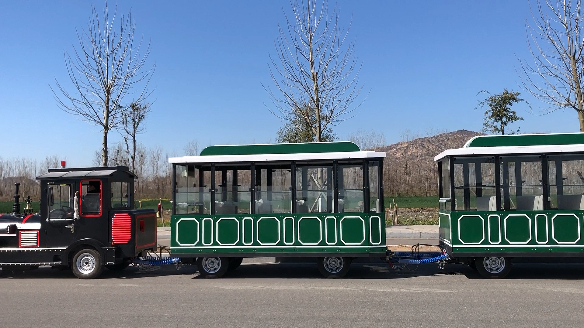 绿皮小火车观光小火车#复古绿皮观光小火车