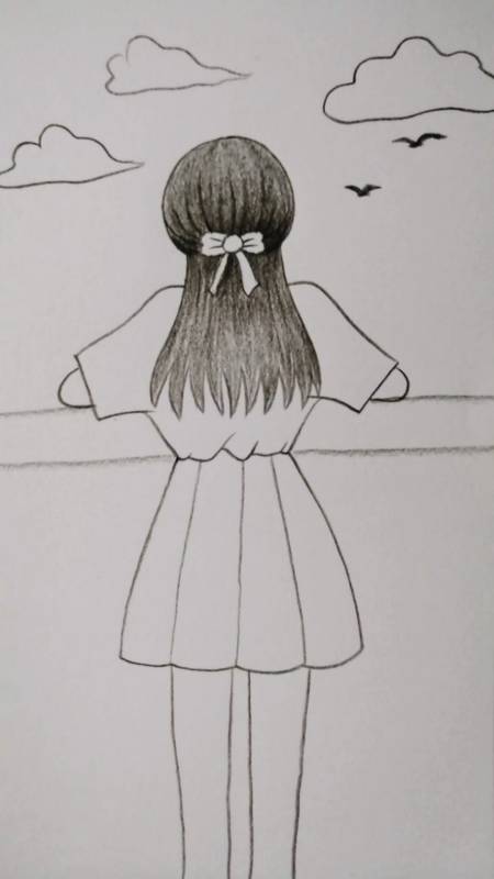 画画原来如此简单#画个女孩背影-全眯小视频