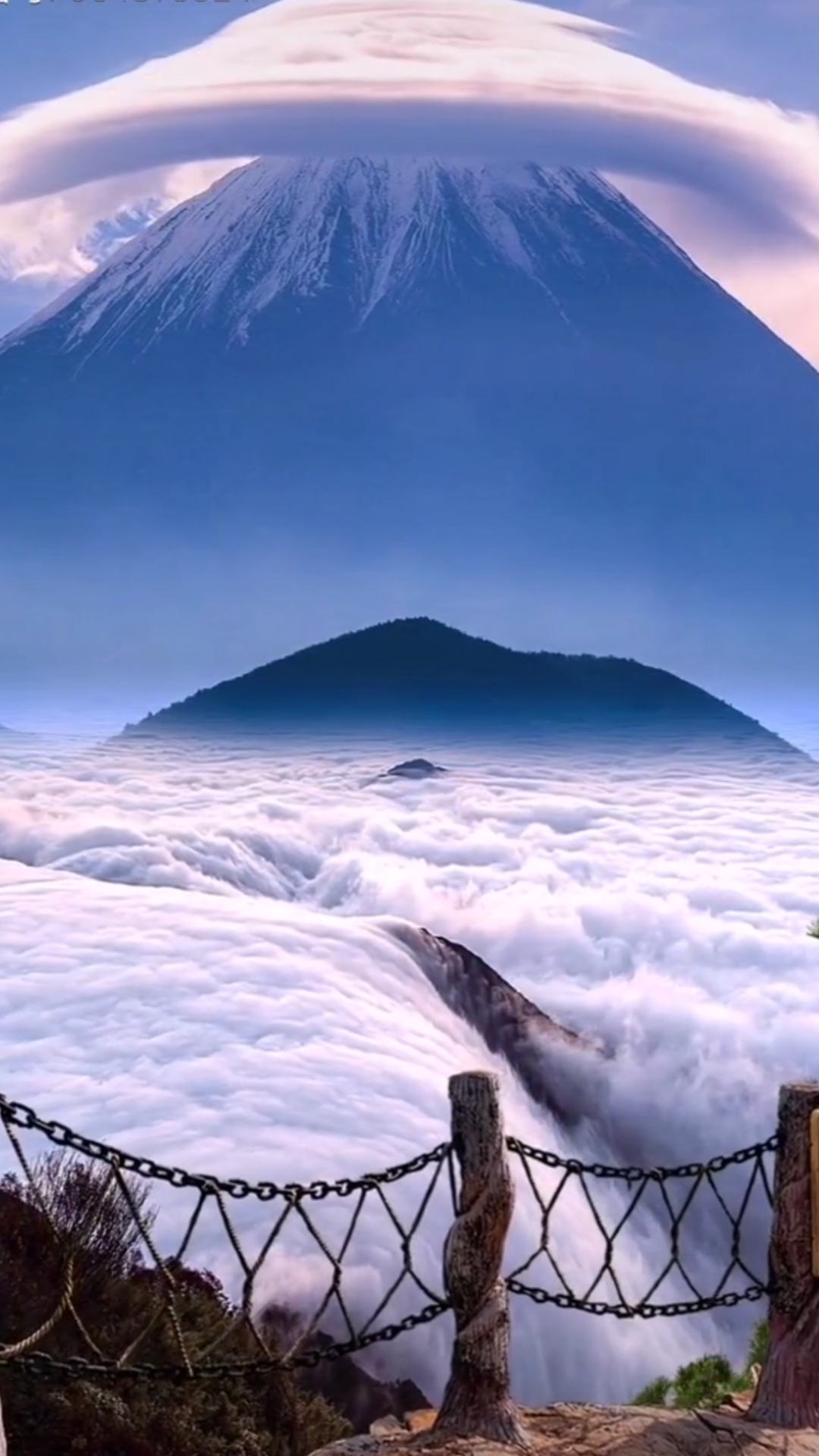 旅游进行时#云海帽子奇观