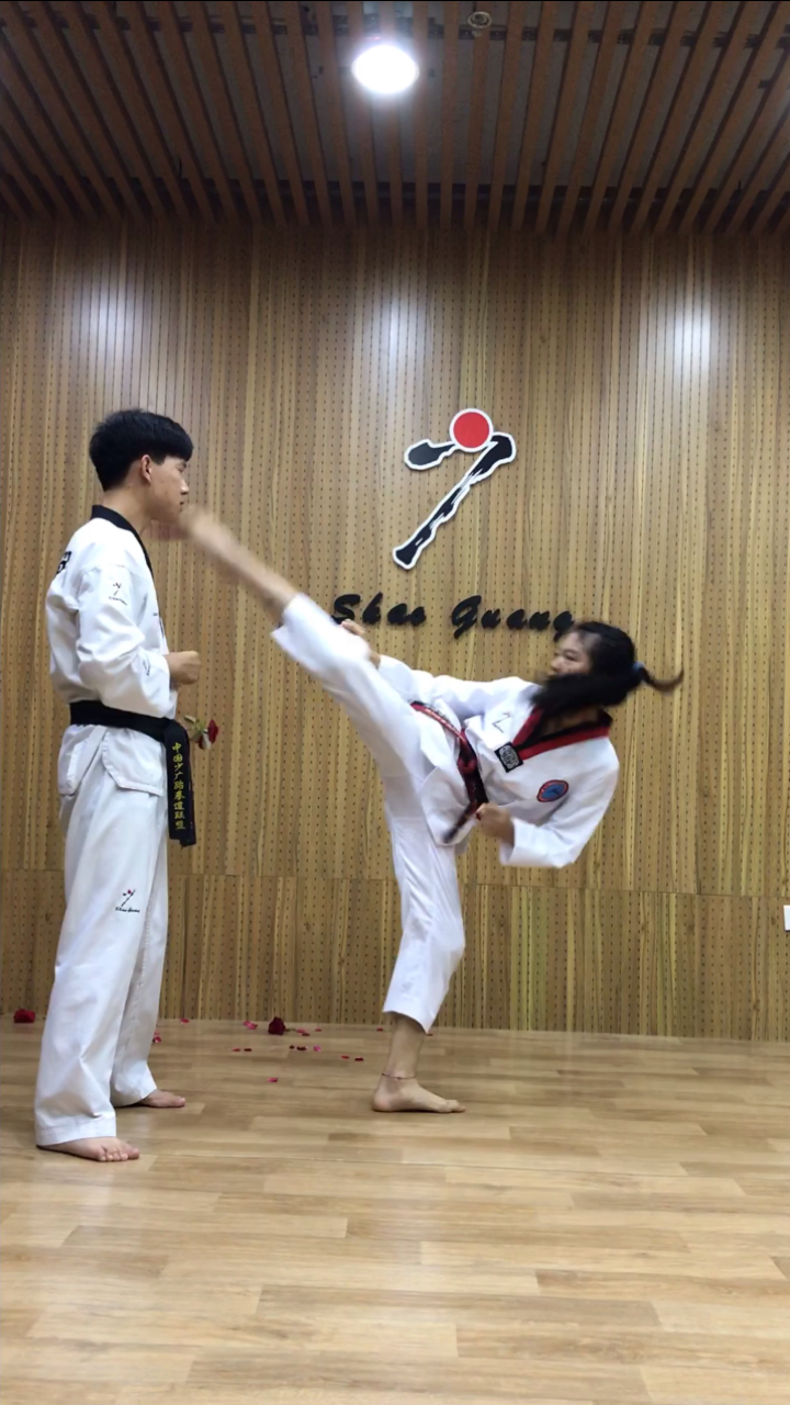 少广跆拳道#腿法有几分功力