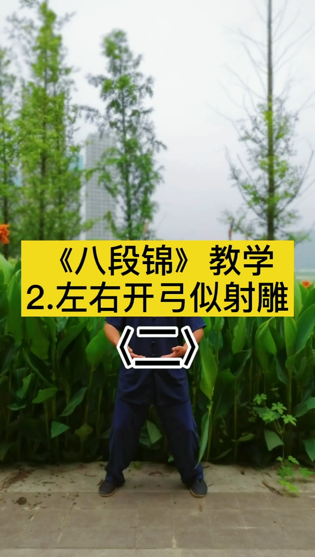 八段錦#健身氣功八段錦教學第二式:左右開弓似射鵰