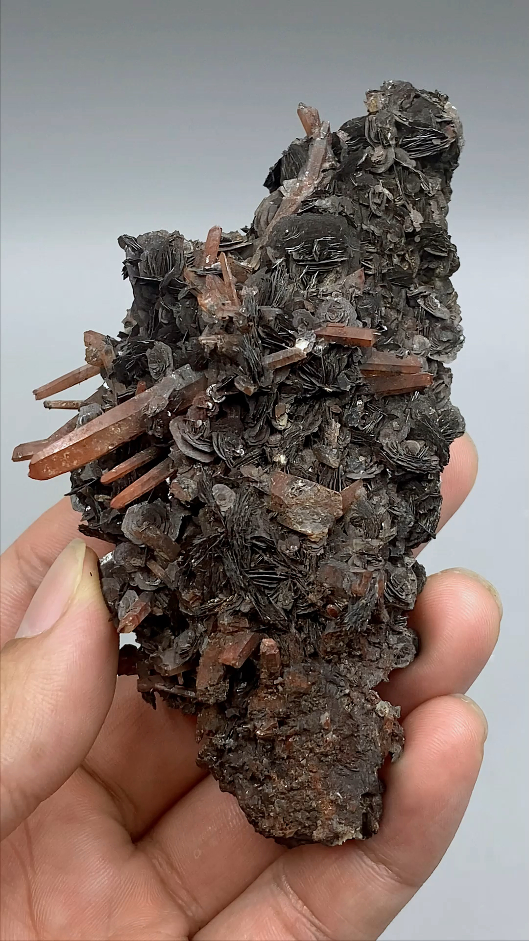 矿物晶体#镜铁矿红水晶矿物晶体矿物标本