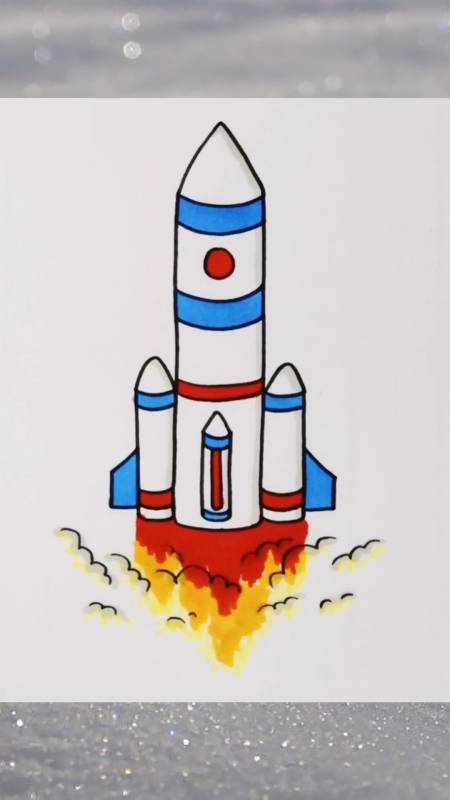 画画原来如此简单#画火箭,适合四到六岁宝宝-全民小