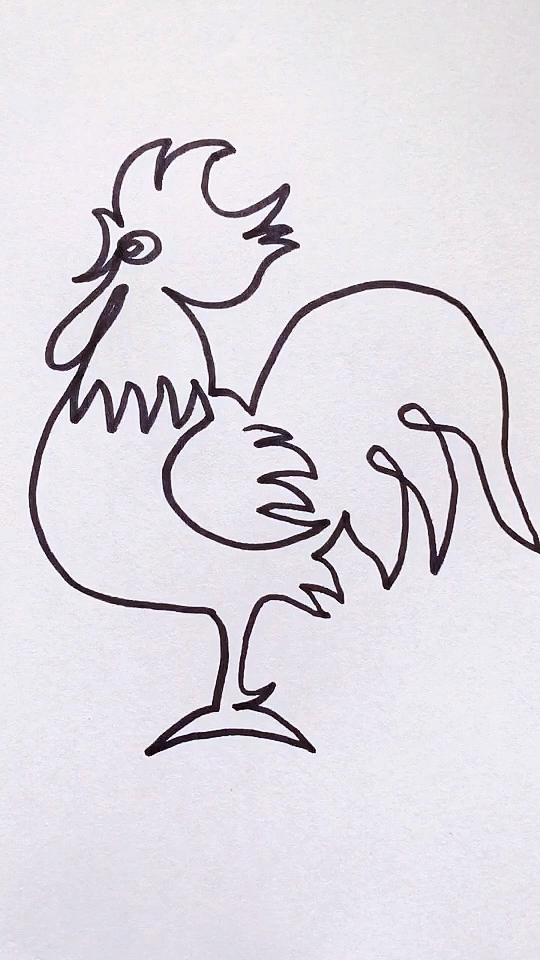 我要上热门#一笔画大公鸡