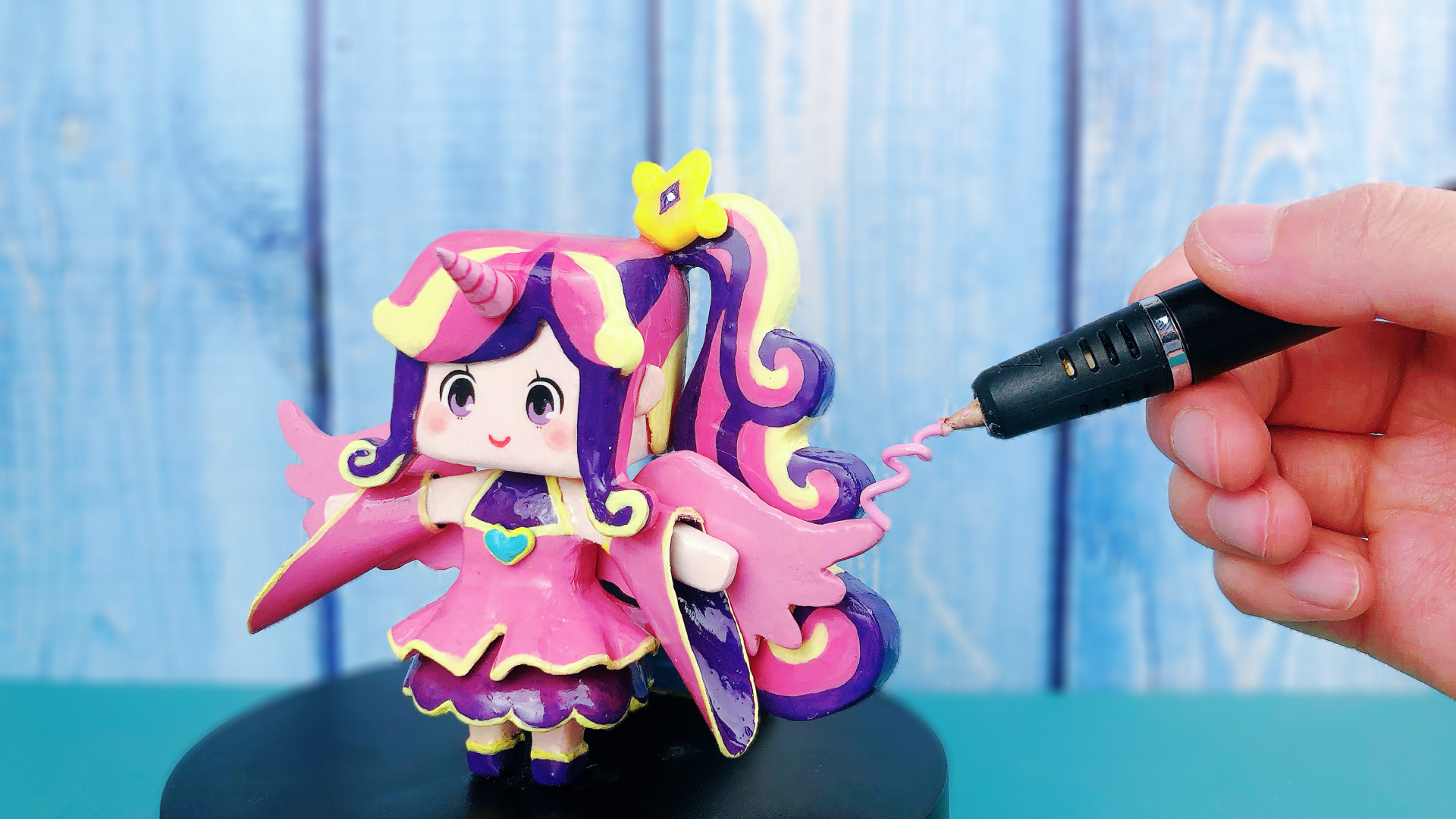 手工制作#迷你玩家做的音韵公主手办,跟迷你世界中一样可爱吖～-全民