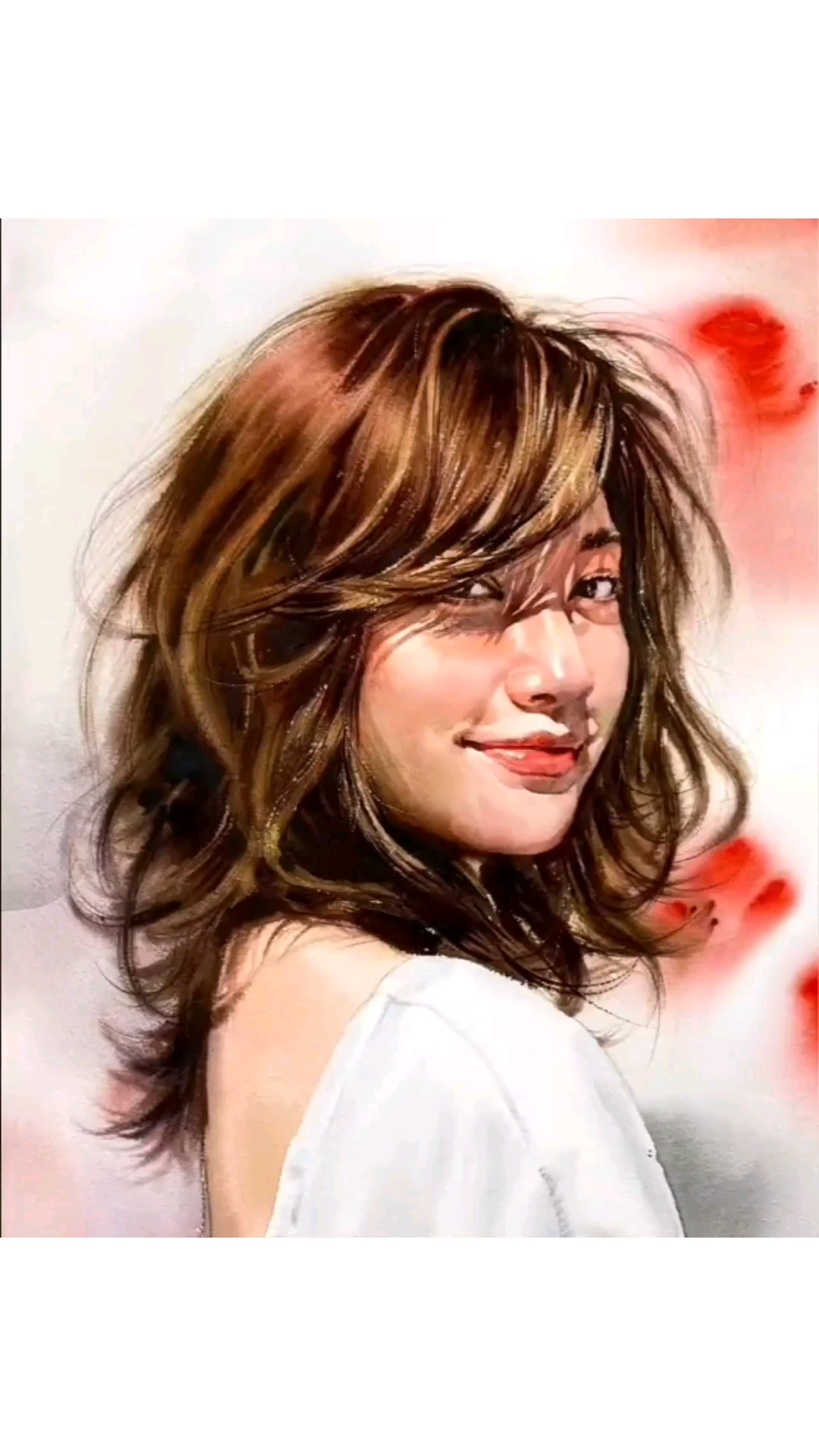 画画原来如此简单#水彩女孩肖像绘画示范!