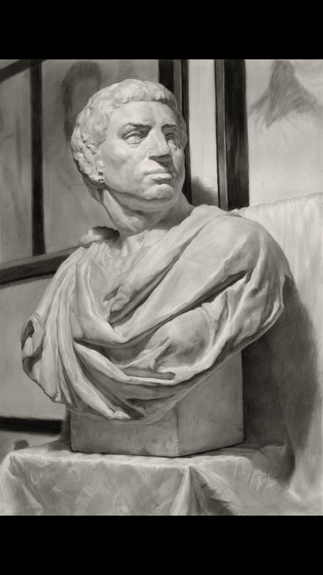 绘画#刘斌老师写实素描石膏像