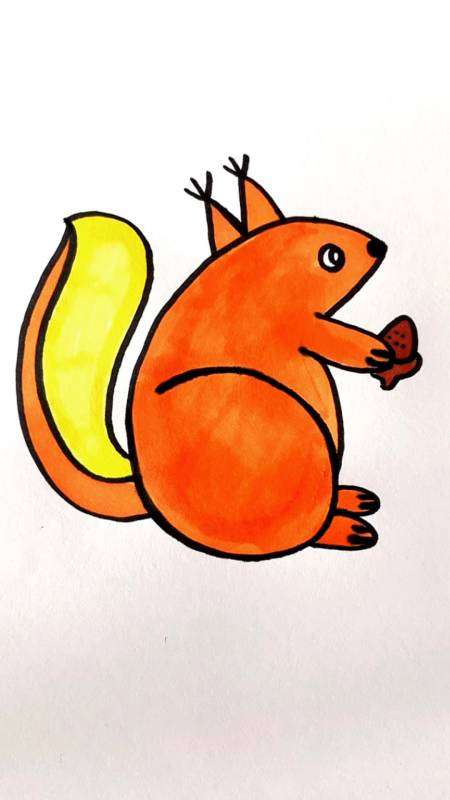 数字6画小松鼠简笔画🐿️#简笔画#一起学画画-度小视