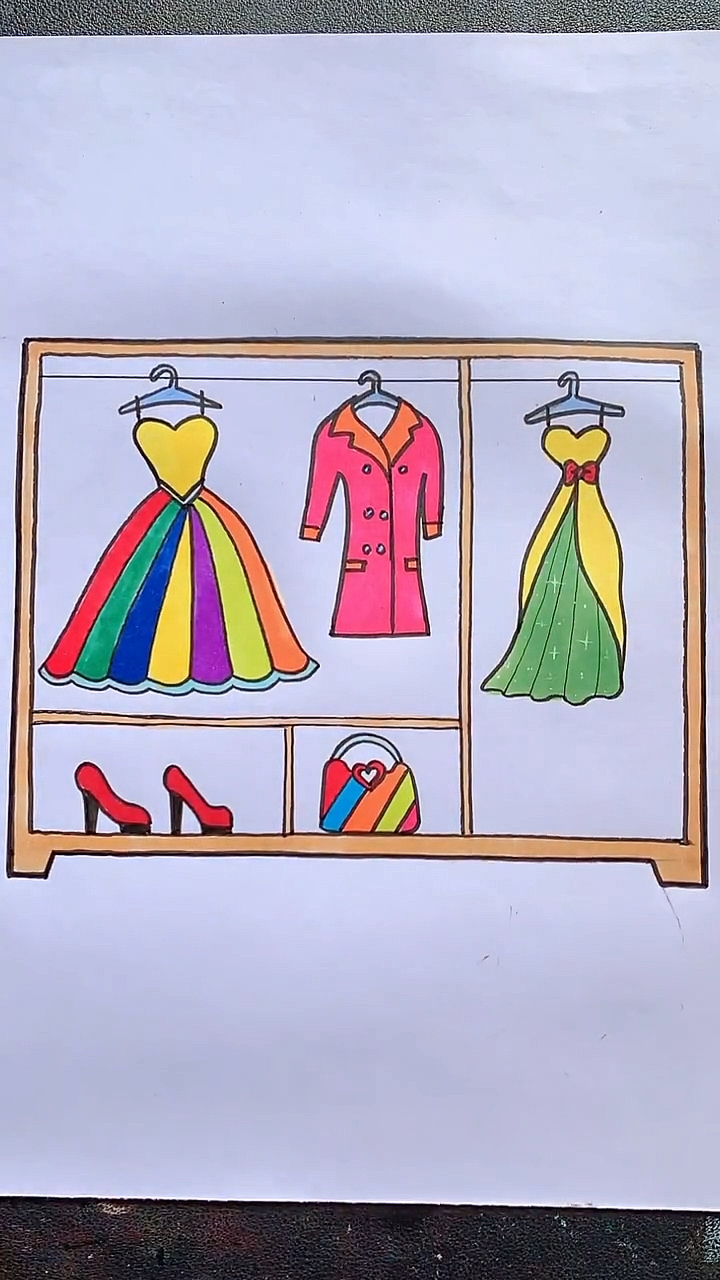 简笔画#教你画漂亮的公主衣橱-度小视