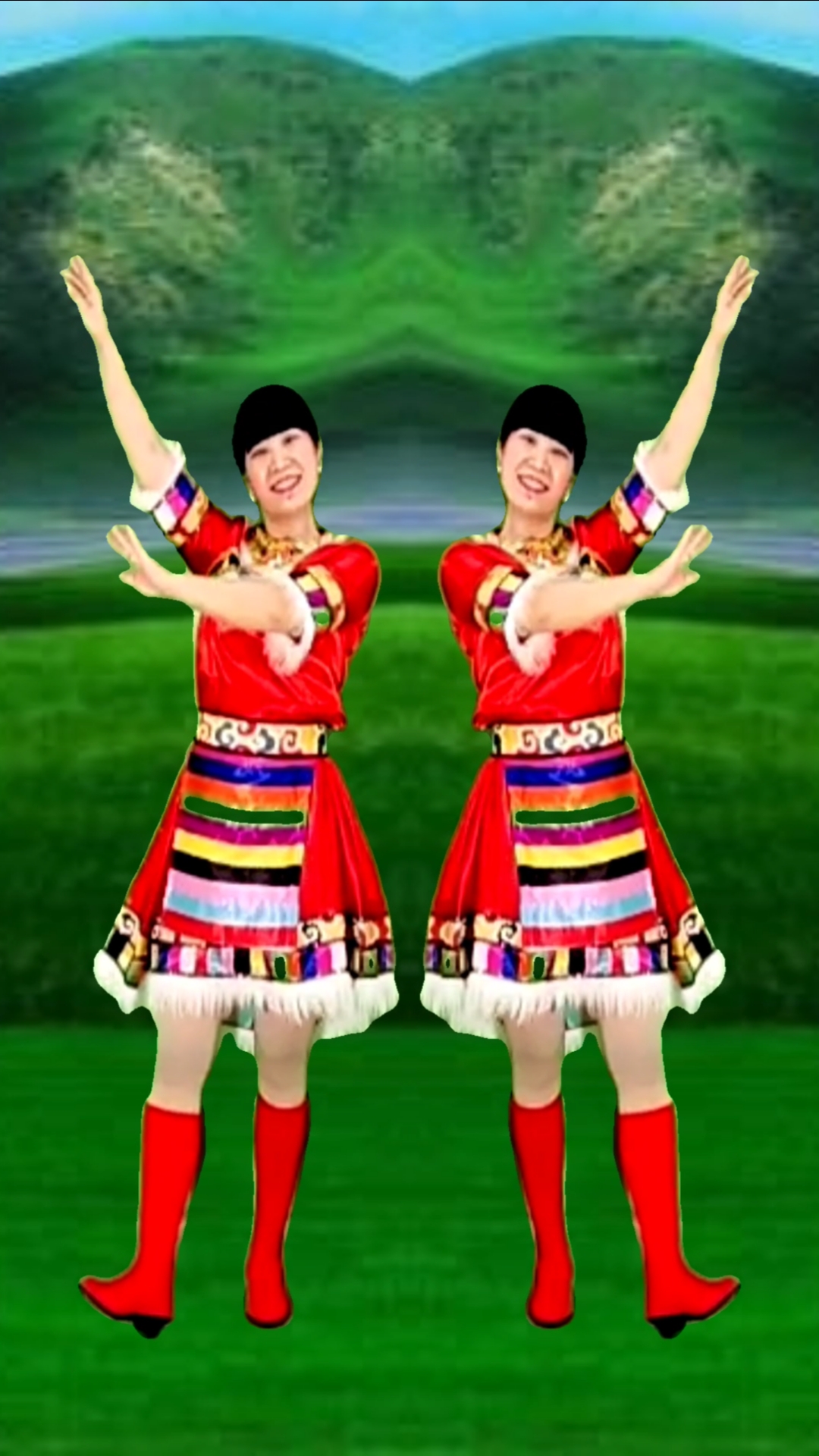 我跳舞时最快乐精选藏舞金珠玛人民的江山万年红歌美舞美一看就会