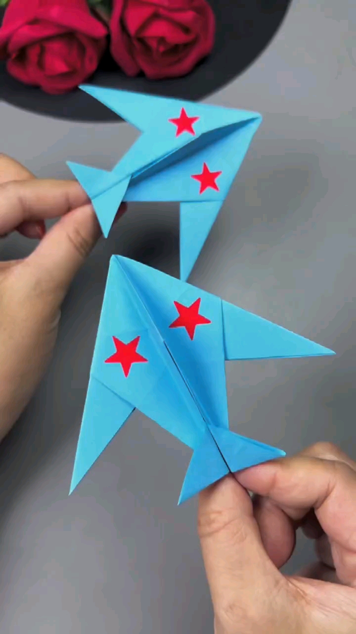 手工折纸#折纸隐形战斗机